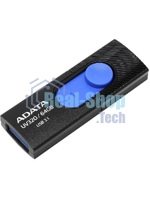 Флешка USB ADATA UV320 (AUV320-64G-RBKBL), 64Gb, USB 3.1, R/W 100/30, черный/синий