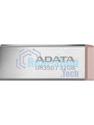 Флешка USB ADATA UR350 (UR350-32G-RSR/BG), 32G, USB 3.2, R/W 100/15, серебристый/коричневый