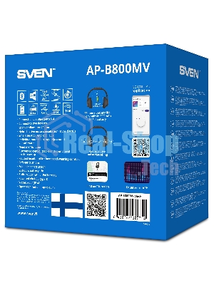 Беспроводные/проводные наушники Sven AP-B800MV черный, полноразмерные, Bluetooth + Jack 3.5 мм, складная конструкция, до 15 ч