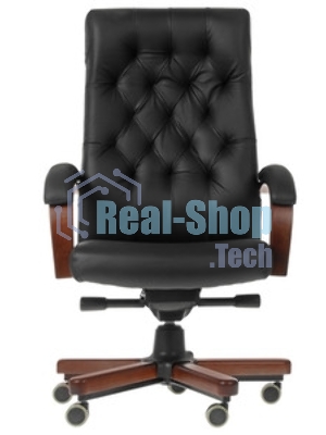 Кресло Бюрократ T-9928WALNUT черный, кожа