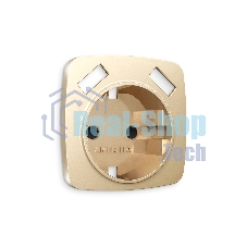 Лицевая панель OMEGA (Шампань) для электрической розетки с/з со шторками 2USB A+A QUANT OP6090