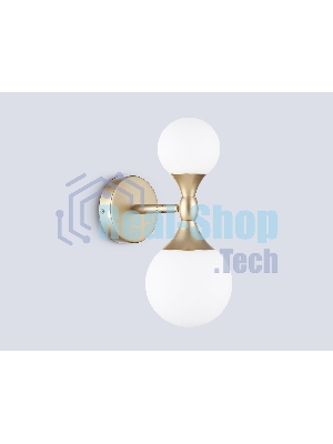 Настенный светильник Ambrella light LH51053/2 GD/FR золото/белый матовый G9*2 max 28W 120*195*300