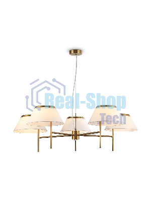Люстра Ambrella light LH72473/5 BS/WH латунь/белый Е14/5 max 40W D1000*290-1080