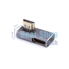 Переходник HDMI угловой  папа-мама вправо-вниз