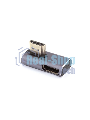 Переходник HDMI угловой  папа-мама вправо-вниз