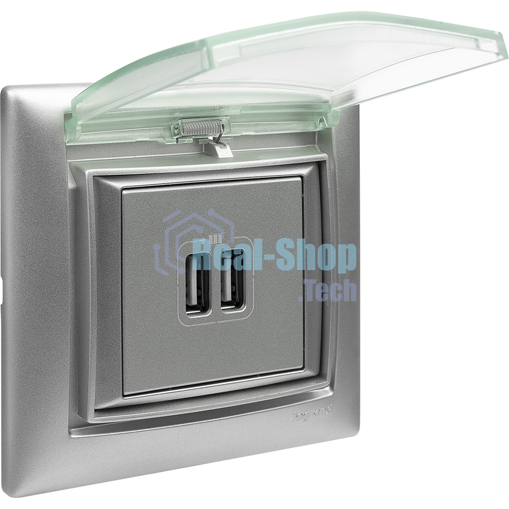 Розетка 2-ая USB | 770270 | Legrand Valena Алюминий