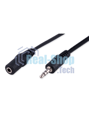 Кабель-удлинитель аудио Cablexpert CCA-423-2M-N, Jack 3.5(M)/Jack 3.5(F), 2м, черный, пакет