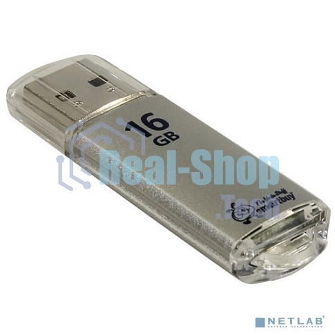 Флешка USB SmartBuy V-Cut Silver (SB16GbVC-S), 16Gb, USB 2.0, R/W 25/15, серебристый