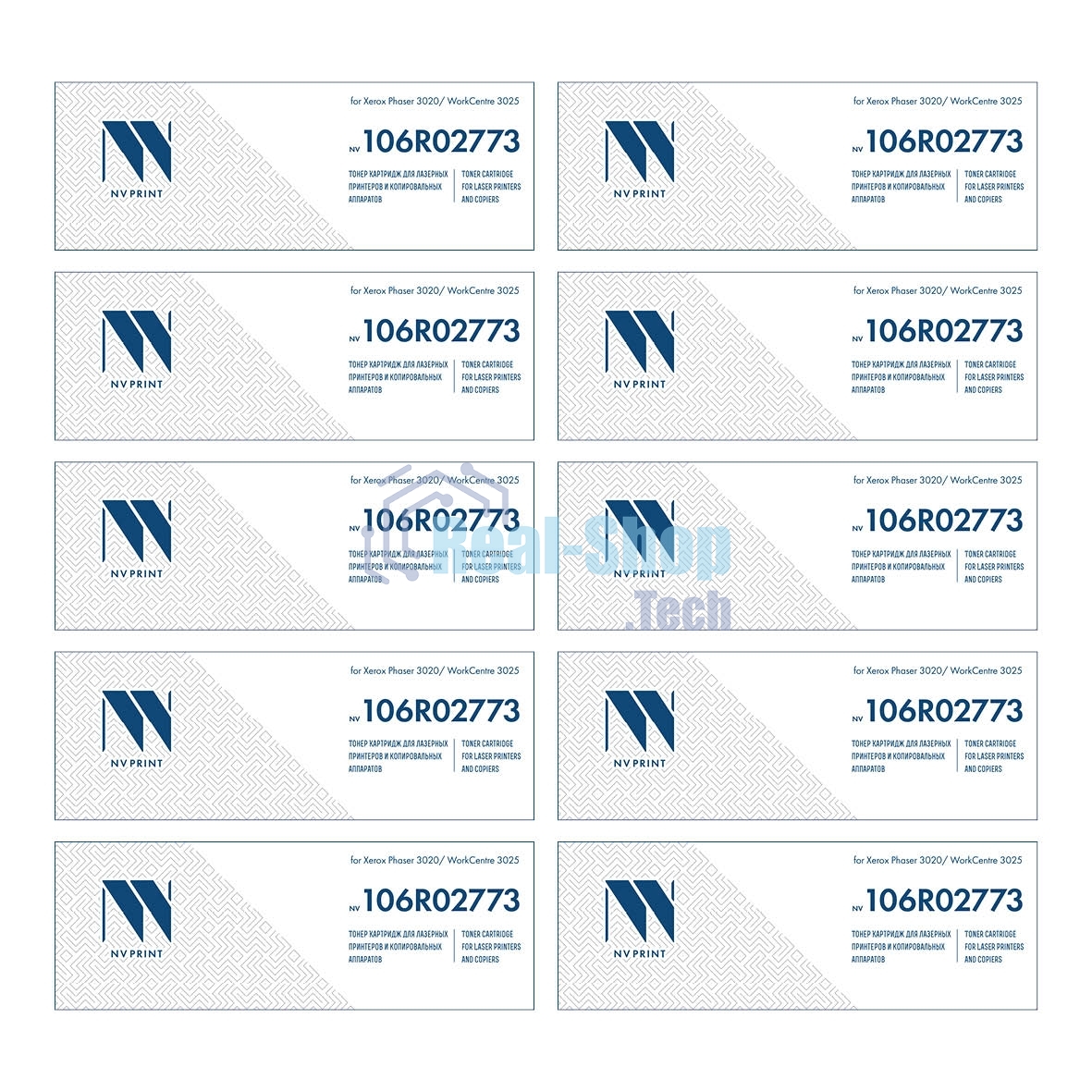 Картридж NVP совместимый NV-106R02773-SET10 для Xerox Phaser 3020/WorkCentre 3025 (1500k) (10 шт)