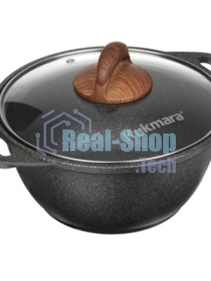 Кастрюля Kukmara кго22а а/пр литая 2,0 л стекл/кр Granit ultra original