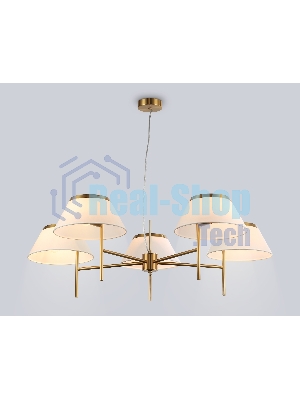 Люстра Ambrella light LH72473/5 BS/WH латунь/белый Е14/5 max 40W D1000*290-1080