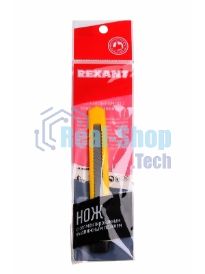 Нож с сегментированным лезвием Rexant 9 мм, корпус пластик, c клипсой