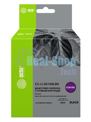 Картридж струйный Cactus CS-LC3619XLBK черный (68 мл) для Brother MFC-J2330DW/J2730DW/J3530DW/J3930DW