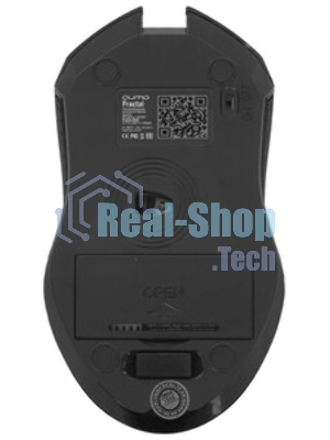 Мышь беспроводная Qumo Fractal M25 черный, 1600 dpi, радиоканал, USB, кнопки - 4