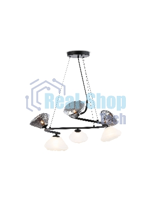 Светильник Ambrella light LH15003/6 BK/FR/SM черный/белый матовый/дымчатый G9*6 max 40W D630*1150