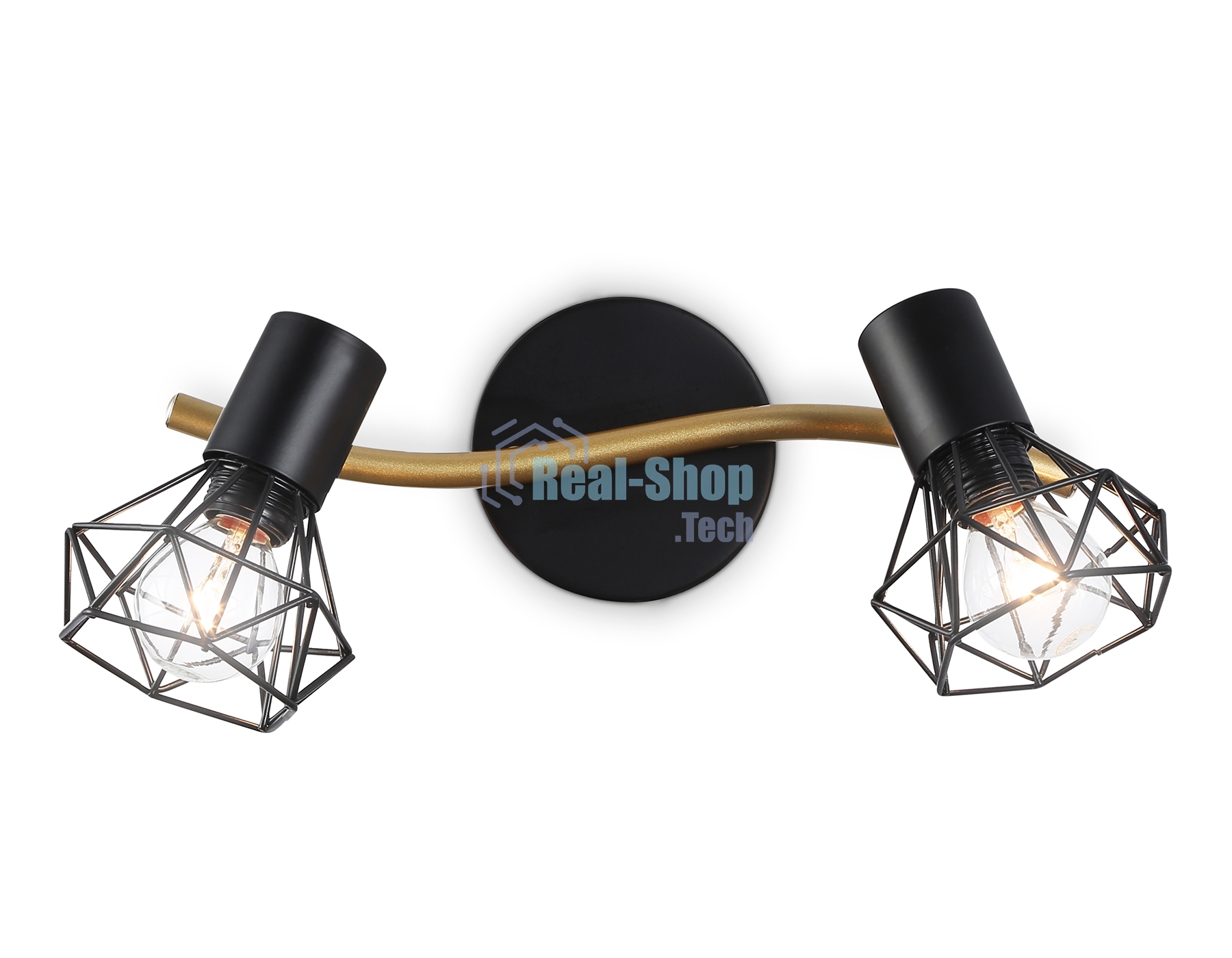 Светильник Ambrella light TR8656/2 BK/GD черный/золото E14/2 max 60W 330*100*185