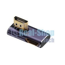 Переходник HDMI угловой  папа-мама вправо-вниз