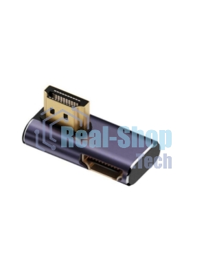 Переходник HDMI угловой  папа-мама вправо-вниз