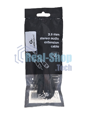 Кабель-удлинитель аудио Cablexpert CCA-423-2M-N, Jack 3.5(M)/Jack 3.5(F), 2м, черный, пакет