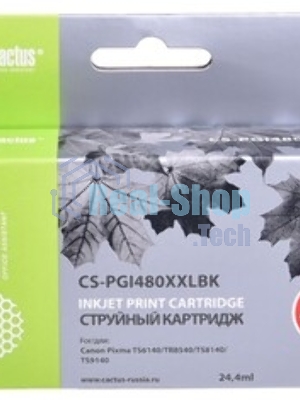 Картридж струйный Cactus CS-PGI480XXLBK черный (24.4мл) для Canon Pixma TR7540/TR8540/TS6140/TS8140