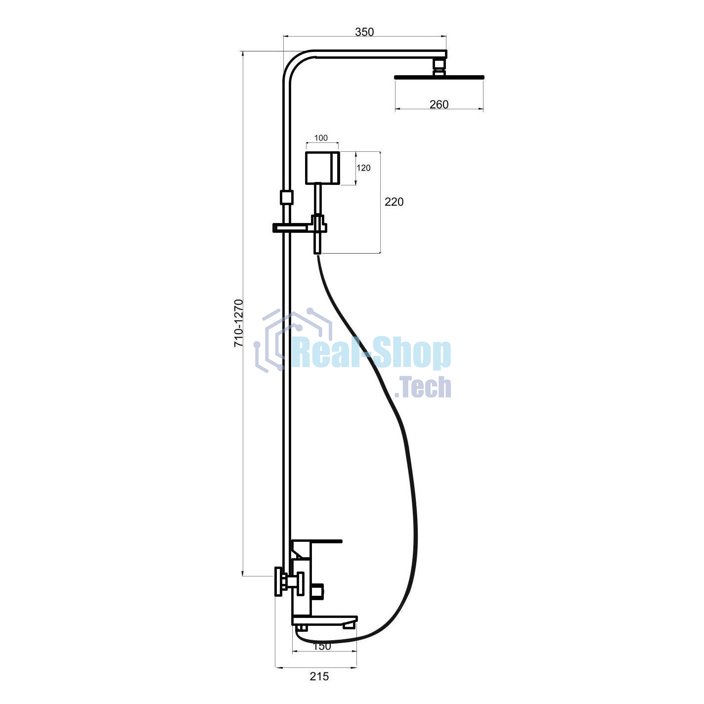 SUS125BL-009DK Душевая система, ø35