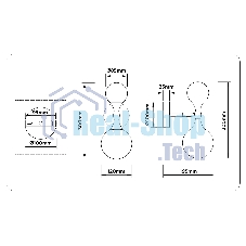 Настенный светильник Ambrella light LH51053/2 GD/FR золото/белый матовый G9*2 max 28W 120*195*300