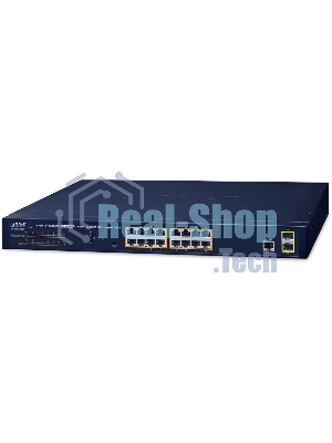 Коммутатор управляемый GS-4210-16P2S IPv6/IPv4, 16-Port Managed 802.3at POE+ Gigabit Ethernet Switch + 2-Port 100/1000X SFP (220W)