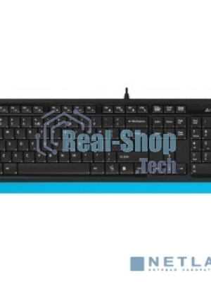Комплект клавиатура+мышь A4Tech FStyler F1010 проводной, USB, 1600 DPI, чёрный/синий