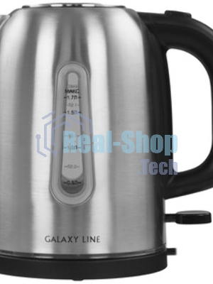 Электрочайник Galaxy GL 0366 серебристый, 1.7 л, 2200 Вт, скрытый нагревательный элемент