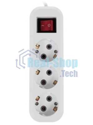 Удлинитель UX-3es-5m c заземлением, 3x0,75мм2, c выкл. 3гн, 5м Б0035755 ЭРА