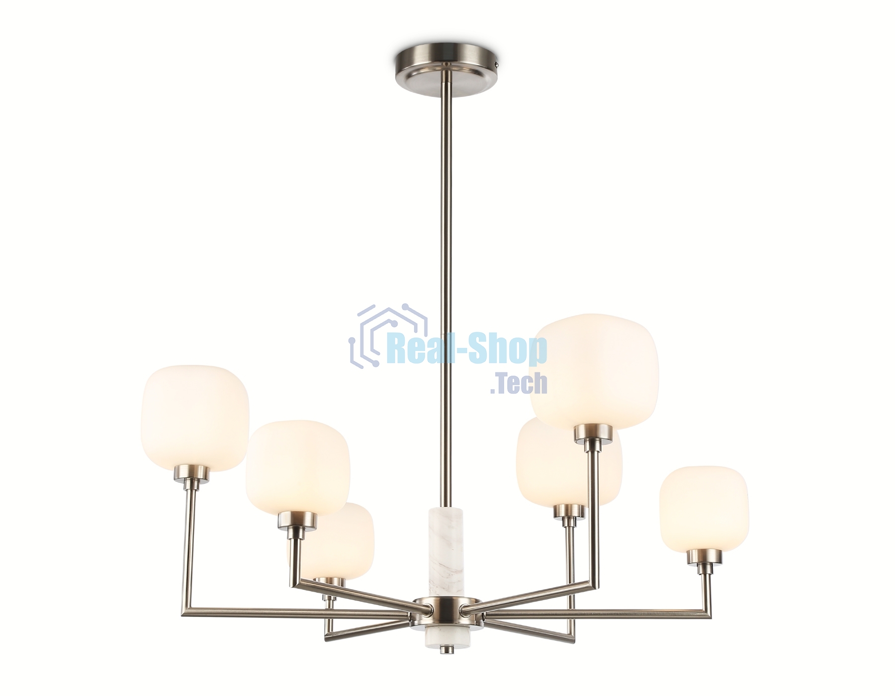 Люстра Ambrella light LH53001/6 SN/FR сатин никель/белый матовый G9*6 max 40W D690*680