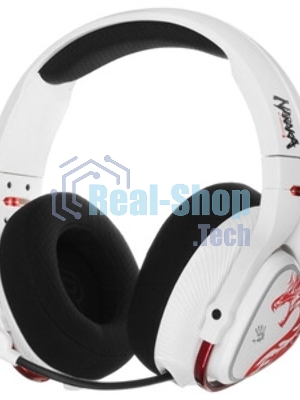 Гарнитура Bloody MR720 Naraka белый, беспроводная + проводная, радиоканал/Bluetooth/mini jack 3.5 мм, до 44 ч, подсветка