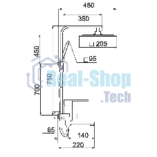 SL144-009DK Душевая система, Ø35