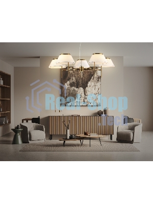 Люстра Ambrella light LH72473/5 BS/WH латунь/белый Е14/5 max 40W D1000*290-1080