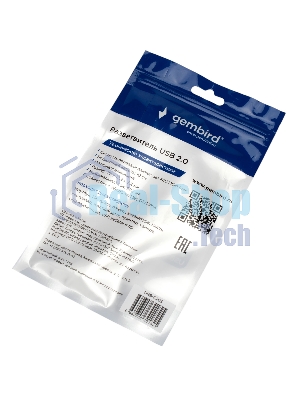 Разветвитель USB2.0 Gembird UHB-C203, 4xUSB2.0, кабель USB 10 см, алюминий, пакет