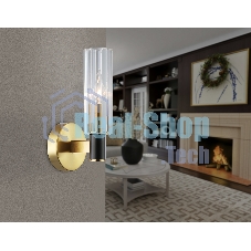 Настенный светильник Ambrella light LH55517 BK/BS/CL черный/латунь/прозрачный E14 max 40W 120*100*250