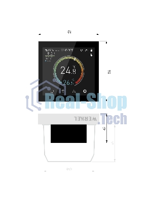 Умный сенсорный терморегулятор с LCD дисплеем (белый) W1851101