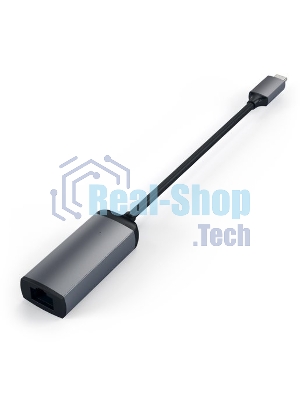 Адаптер Satechi Type-C to Gigabit Ethernet. Поддержка 10/100/1000Mbps Ethernet, серый космос