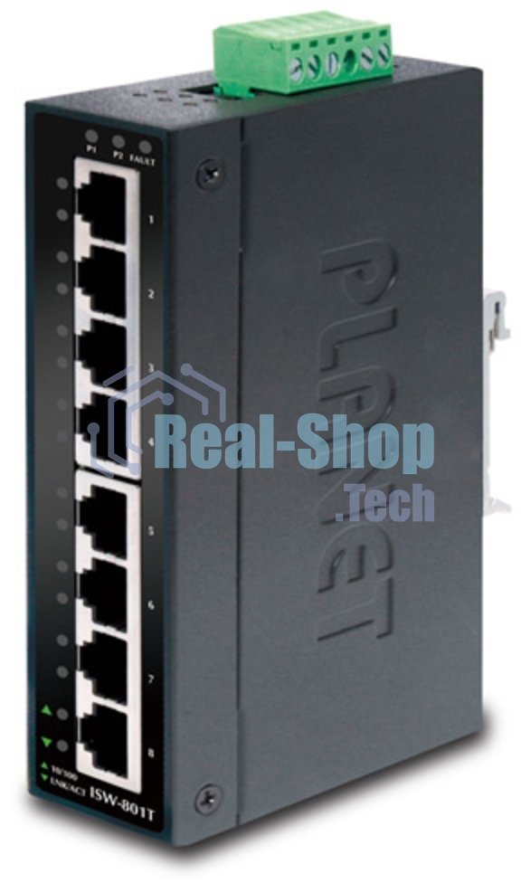 Коммутатор IGS-801T индустриальный неуправляемыйIP30 Slim type 8-Port Industrial Gigabit Ethernet Switch (-40 to 75 degree C)