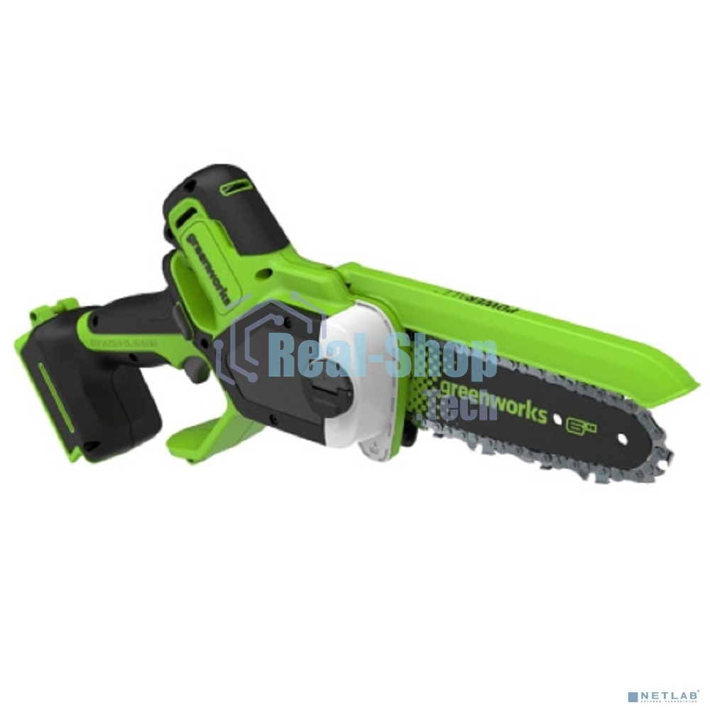 Цепная мини пила аккумуляторная GreenWorks GD24CS15 24V, 15см, бесщеточная, с автоматической смазкой цепи, без АКБ и ЗУ [2010107]