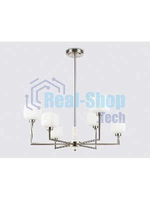 Люстра Ambrella light LH53001/6 SN/FR сатин никель/белый матовый G9*6 max 40W D690*680