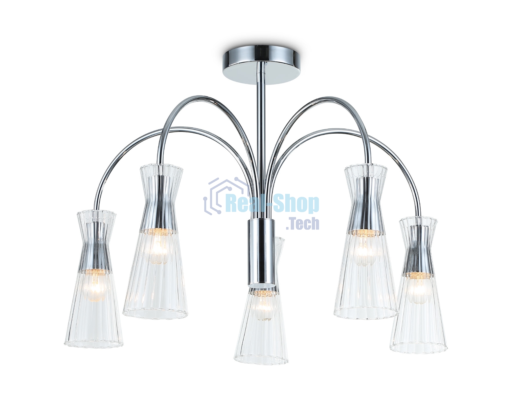 Люстра Ambrella light LH55651/5 СH/CL хром/прозрачный E14*5 max 40W D600*440