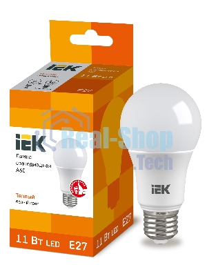Лампа светодиодная IEK LLE-A60-11-230-30-E27 ECO A60 11Вт грушевидная 3000К теплый белый E27 990лм 230-240В