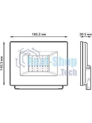 Прожектор светодиодный Gauss Elementary 50W 3510lm IP65 6500К белый