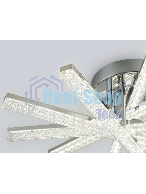 Потолочный светодиодный светильник FA8895 CH хром 65W 3000K-6400K 600*580*190 (ПДУ РАДИО 2.4G)