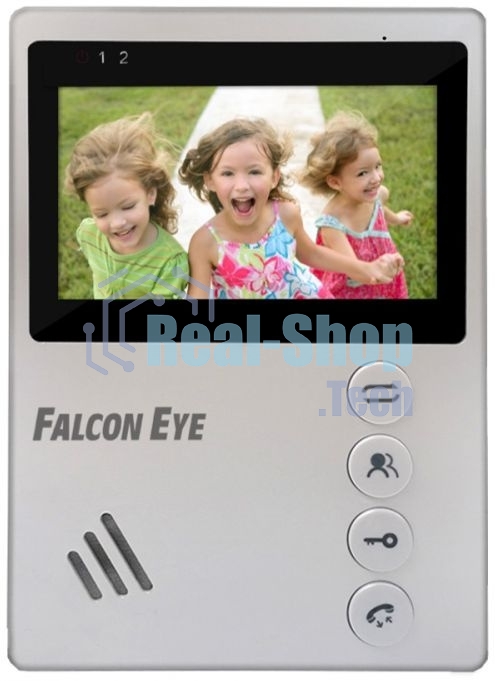 Видеодомофон Falcon Eye VISTA цветной, подключение 2-х вызывных панелей, без трубки (Hands Free), управление электрозамком, цвет корпуса: белый, нап