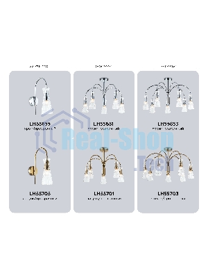 Люстра Ambrella light LH55651/5 СH/CL хром/прозрачный E14*5 max 40W D600*440