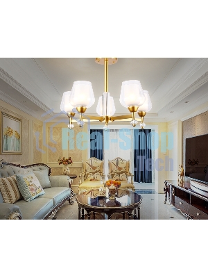 Светильник Ambrella light TR3154/5 GD/CL золото/прозрачный E27/5 max 40W D630*460