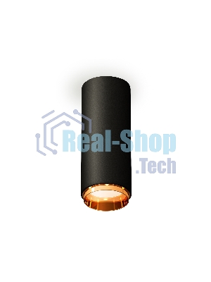 Светильник Ambrella Light XS6343005 SBK/PYG черный песок/золото желтое полированное MR16 GU5.3 (C6343, N6124)