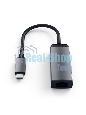 Адаптер Satechi Type-C to Gigabit Ethernet. Поддержка 10/100/1000Mbps Ethernet, серый космос
